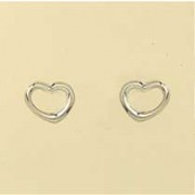 GPC  8mm WHITE GOLD TIF HEART STUDS    =