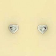 GPC 2mm CZ SET 5mm WHITE HEART STUDS