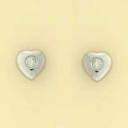 GPC 3mm CZ SET 7mm WHITE HEART STUDS