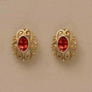 GPC OVAL GARNET FANCY STUDS