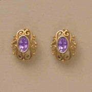 GPC OVAL AMETHYST FANCY STUDS