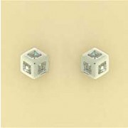 GPC WHITE 8mm CZ CUBE ILLUSION STUDS