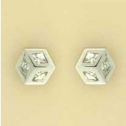 GPC CZ 10mm WHITE CUBE ILLUSION STUDS