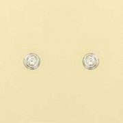 GPC WHITE GOLD 4mm CZ SET BUTTON STUD  =