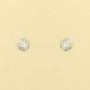 GPC WHITE GOLD 4mm CZ SET BUTTON STUD  =