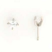 GPC WHITE CLAW SET 5mm SQUARE CZ STUDS