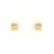 GPC 1mm CZ SET 4mm CUBE STUD