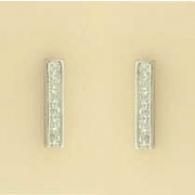 GPC 9ct WHITE CZ CHANNEL SET BAR STUDS