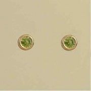 GPC 5MM PERIDOT RUB SET STUD           =