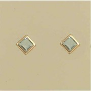 GPC 6mm SQUARE RUB SET BLUE TOPAZ STUDS