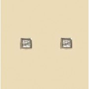 GPC WHITE GOLD 5mm SQUARE CZ STUDS