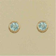 GPC 6mm ROUND BLUE TOPAZ STUDS