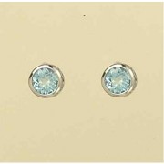 GPC WHITE GOLD 6mm BLUE TOPAZ STUDS