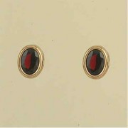 GPC 8x6mm OVAL GARNET STUDS