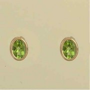 GPC 8x6mm OVAL PERIDOT STUDS