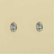 GPC 6x4mm OVAL RUBSET CZ COL STUDS-BLUE=