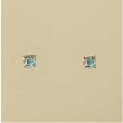 GPC 3mm SQUARE COL.CZ RUBSET STUDS-BLUE=