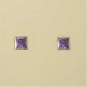 GPC 5mm SQUARE COL.CZ RUBSET STUDS-AMY =