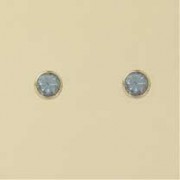 GPC 5MM RUBSET COLOR CZ STUD-BLUE TOP  =