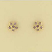 GPC 6 STONE AMETHYST SET FLOWER STUD