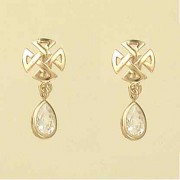 GPC TEARDROP CZ CELTIC EARRINGS