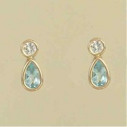 GPC TEARDROP B.TOPAZ/CZ STUDS