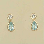 GPC TEARDROP B.TOPAZ/CZ STUDS