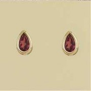 GPC TEARDROP GARNET RUBSET STUDS       =