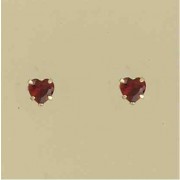 GPC GARNET CLAW SET HEART STUDS