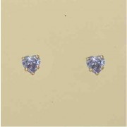 GPC 5mm HEART TANZANITE BLUE CZ STUDS