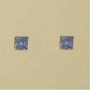 GPC 5mm SQUARE TANZANITE BLUE CZ STUDS