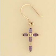 GPC 17x12 MARQUISE AMETHYST CROSS DROPS