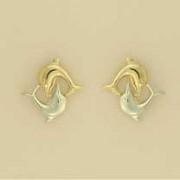 GPC TWO COLOUR DOUBLE DOLPHIN STUDS    =