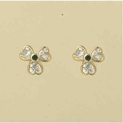 GPC ASST COL CZ 3 LEAF CLOVER STUDS