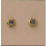 GPC 4mm BLUE TOPAZ FANCY STUDS