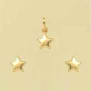 GPC 6mm POLISHED STAR STUD/PENDANT SET =