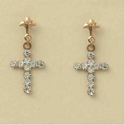 GPC CRYSTAL CROSS DROP EARRINGS