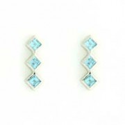 GPC WHITE 3 SQ.STONE DIA.SHAPE STUDS-B.T