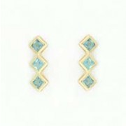 GPC 3 SQ.STONE DIA.SHAPE STUDS-B.TOPAZ