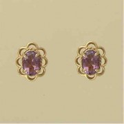 GPC 7x5mm OVAL AMETHYST FANCY STUDS