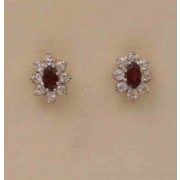 GPC CZ/GARNET CLUSTER STUDS