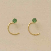 GPC 3mm EMERALD CLAW SET NOSE STUDS