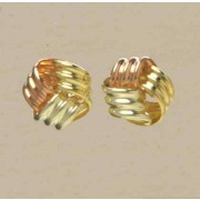 GPC 3 COLOUR RIBBED FOLDED KNOT STUDS