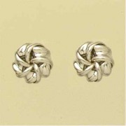 GPC WHITE GOLD FOLDED KNOT STUDS