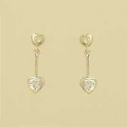 GPC CZ HEART STUD WITH HEART CZ DROP   =