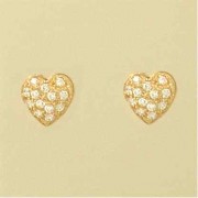 GPC CZ PAVE SET HEART STUDS