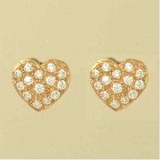 GPC CZ PAVE SET HEART STUDS