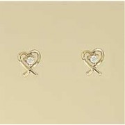 GPC CZ CUTOUT HEART KISS STUDS