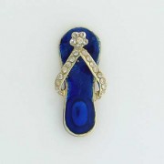 GPC BLUE ENAMEL JEWELLED SLIPPER SHOE  =