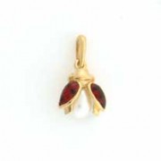 GPC IMM.PEARL/ENAMEL LADYBIRD CHARM